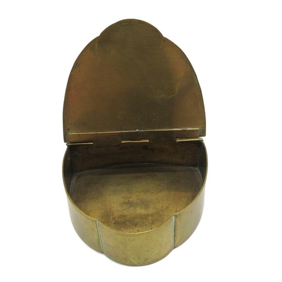 Vintage Brass And Enamel SILENT BUTLER With Decorative Handle And Hinged Lid - Picture 12 of 12